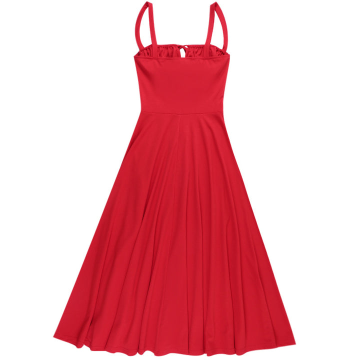 Damen Elegantes Maxikleid mit gerafftem Oberteil und ausgestelltem Rock Echo Archiv