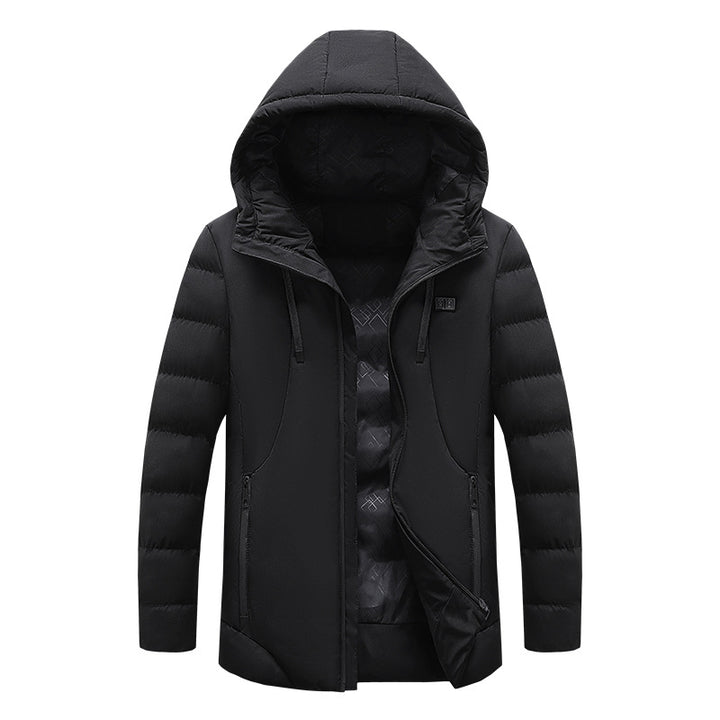 Herren Hybrid‑Isolationsjacke mit Kapuze und gesteppter Ärmelfüllung Drune