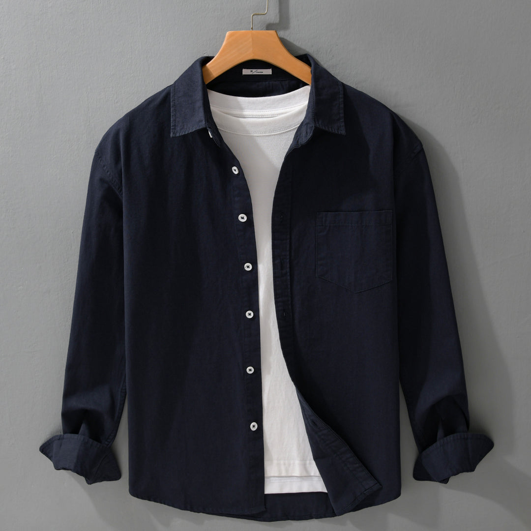 Herren Lässiges Layering-Hemd im Overshirt-Stil mit weichem Baumwollgriff und Brusttasche Echoarchiv