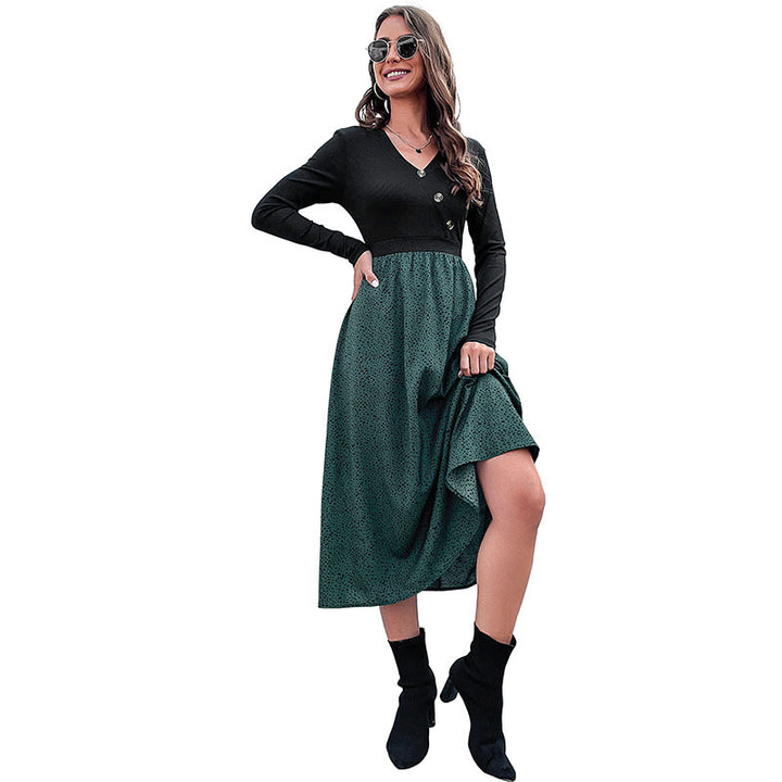 Damen Elegantes Maxikleid mit V-Ausschnitt und Taillengürtel Echo Archiv