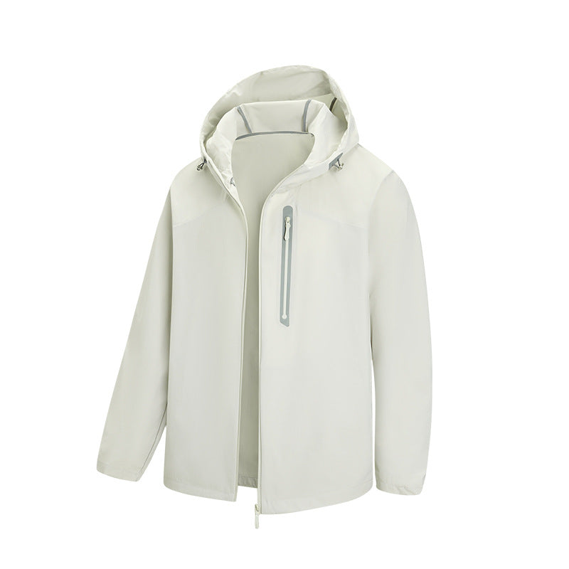 Herren Atmungsaktive Softshell-Kapuzenjacke mit wasserdichter Brusttasche und elastischem Saum Echo Archiv