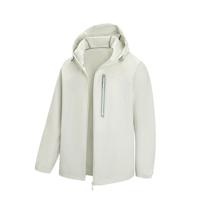 Herren Atmungsaktive Softshell-Kapuzenjacke mit wasserdichter Brusttasche und elastischem Saum Echo Archiv