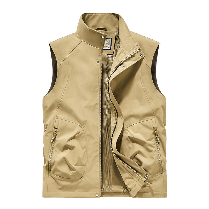 Herren Utility Softshell Weste mit hohem Stehkragen, Reißverschluss & Multifunktions-Taschen Echoarchiv