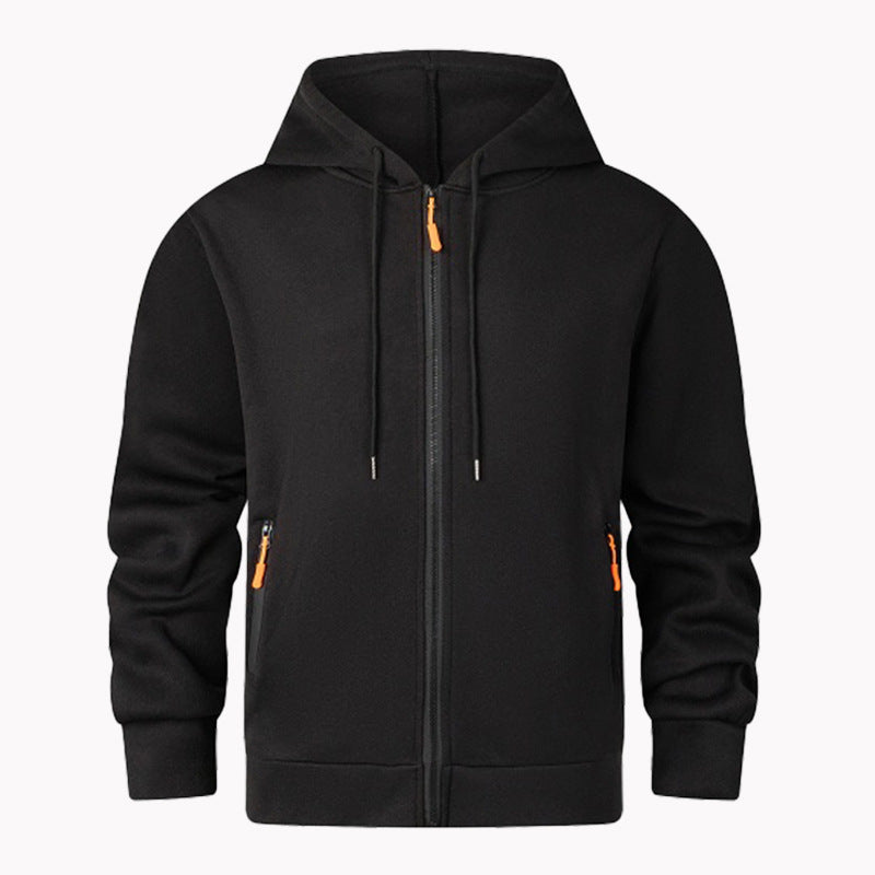 Herren sportlicher Fleece-Hoodie mit funktionalen Reißverschlusstaschen Echoarchiv