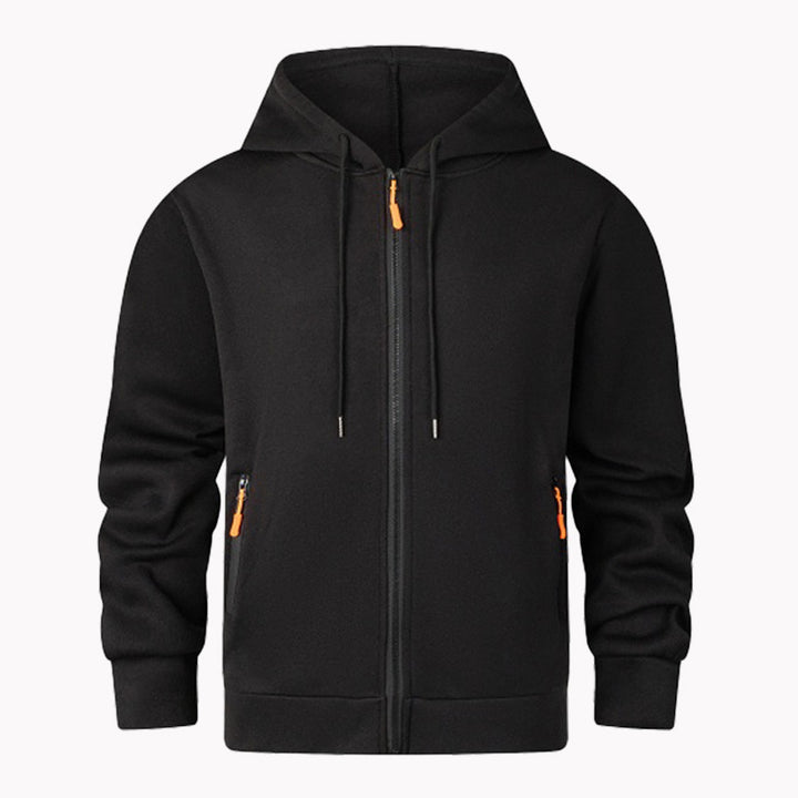 Herren sportlicher Fleece-Hoodie mit funktionalen Reißverschlusstaschen Echoarchiv