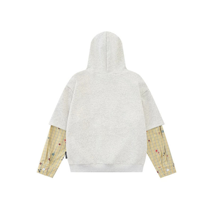 Damen Kapuzensweatshirt mit Lagenoptik, Kängurutasche und verspielten Patch‑Applikationen Echoarchiv