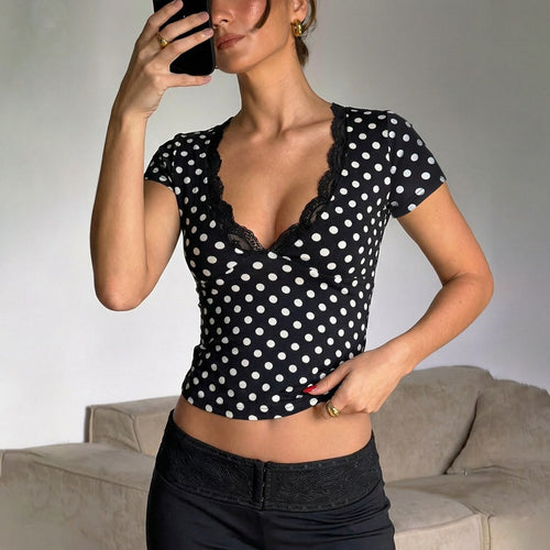Damen Polka-Dots Spitzenoberteil Echo Archiv