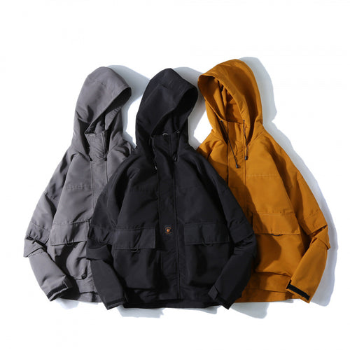 Unisex Weitgeschnittene Utility-Softshelljacke mit Kapuze und Mehrfach-Taschen Echo Archiv