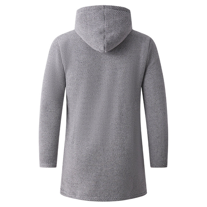 Herren nan taillierter Strickmantel mit Kapuze, durchgehendem Reißverschluss und wärmender Teddyfutter-Innenseite Echo Archiv