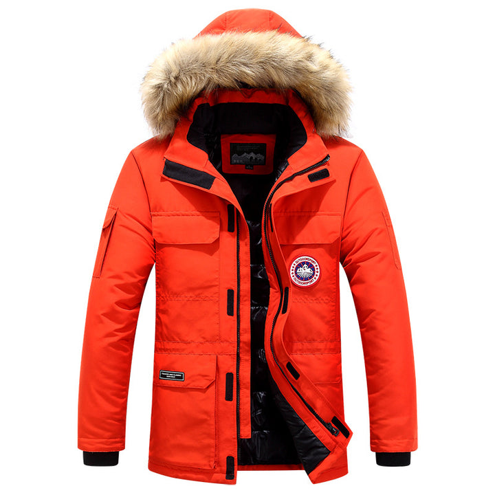 Herren Thermo-Parka mit abnehmbarer Kunstfellkapuze, winddicht und wasserabweisend – Marzano
