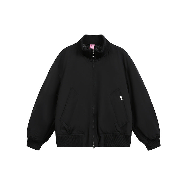 Unisex Boxy Bomberjacke im Oversize-Stil mit Rippbündchen und Zwei-Wege-Reißverschluss Echoarchiv