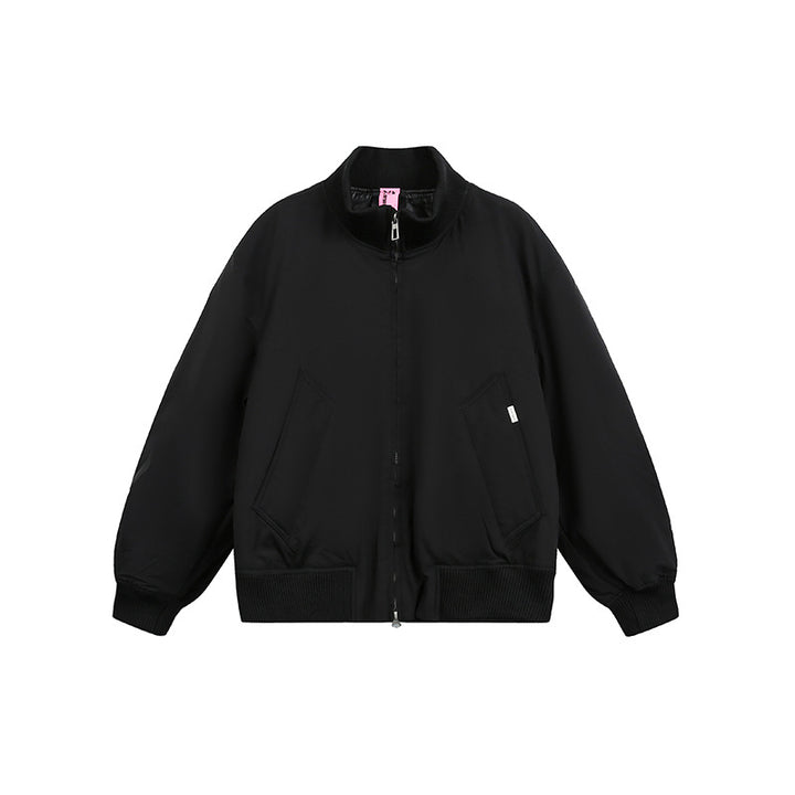 Unisex Boxy Bomberjacke im Oversize-Stil mit Rippbündchen und Zwei-Wege-Reißverschluss Echoarchiv