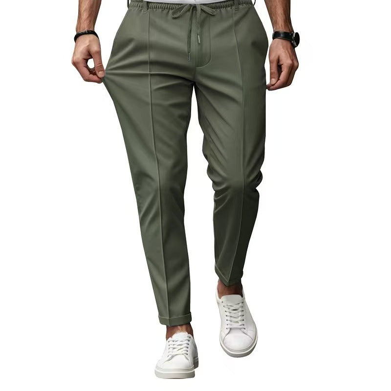 Herren elegante Freizeit-Hose mit elastischem Bund und seitlichen Eingrifftaschen Echoarchiv