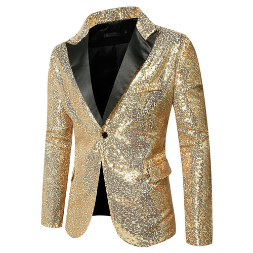 Herren extravagante Glitzer-Smokingjacke mit schwarzem Satinrevers Echoarchiv