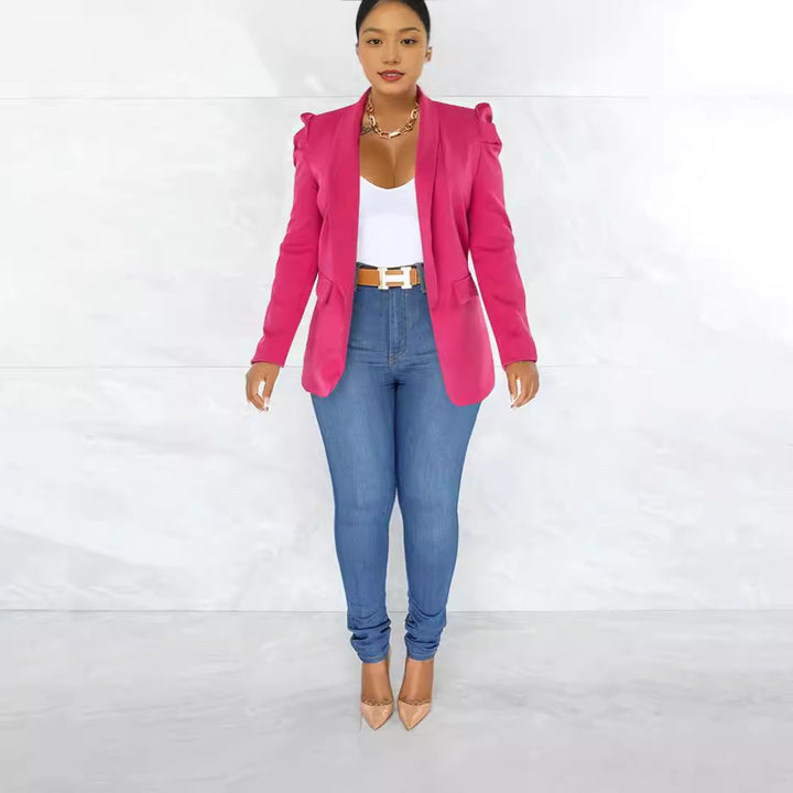 Damen Eleganter Blazer mit Schulterpolstern Echo Archiv