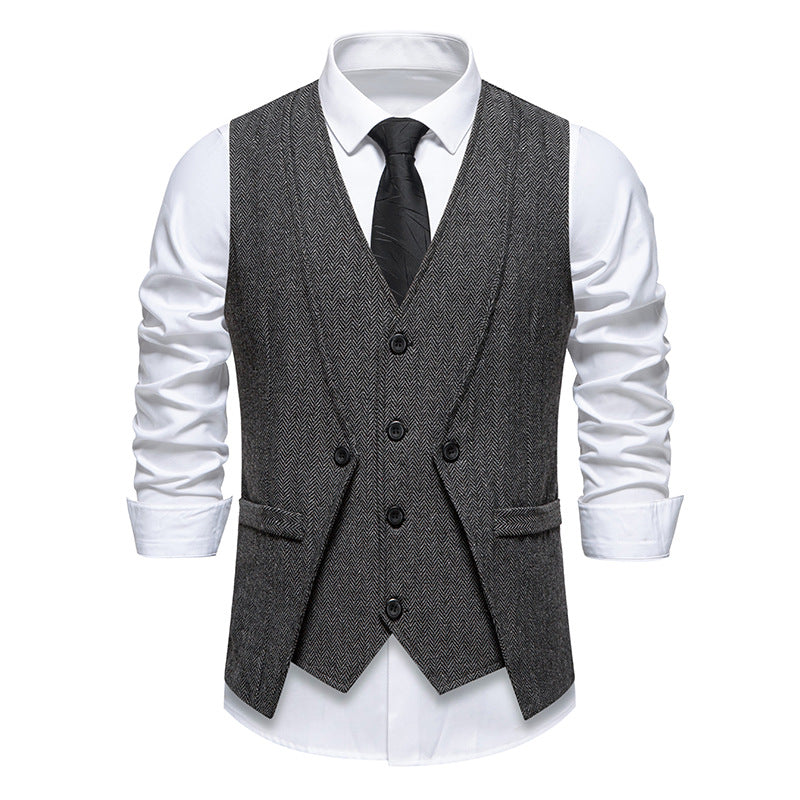 Herren elegante Weste mit feinem Strukturmuster Echoarchiv