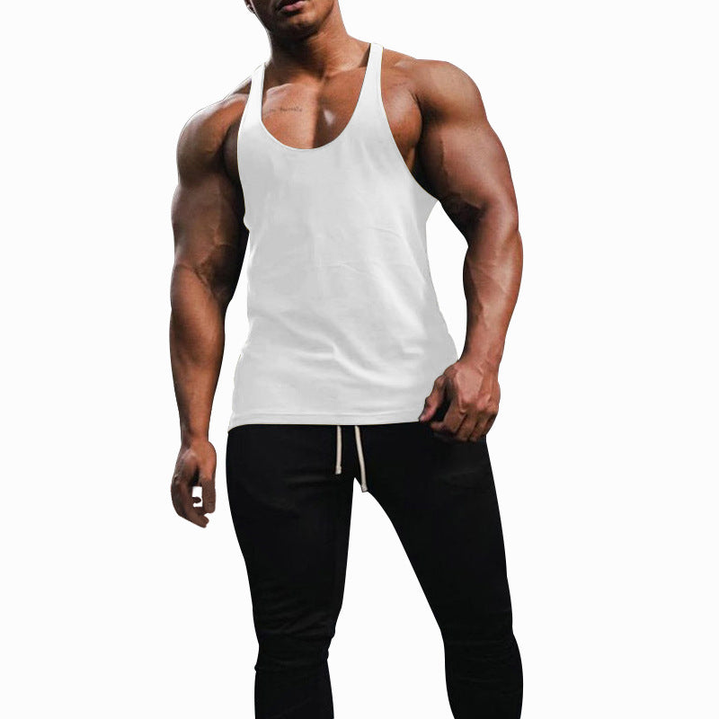 Herren nan athletisches Tanktop mit tiefem Armausschnitt und schmalen Trägern am Rücken aus Baumwollstretch Echo Archiv