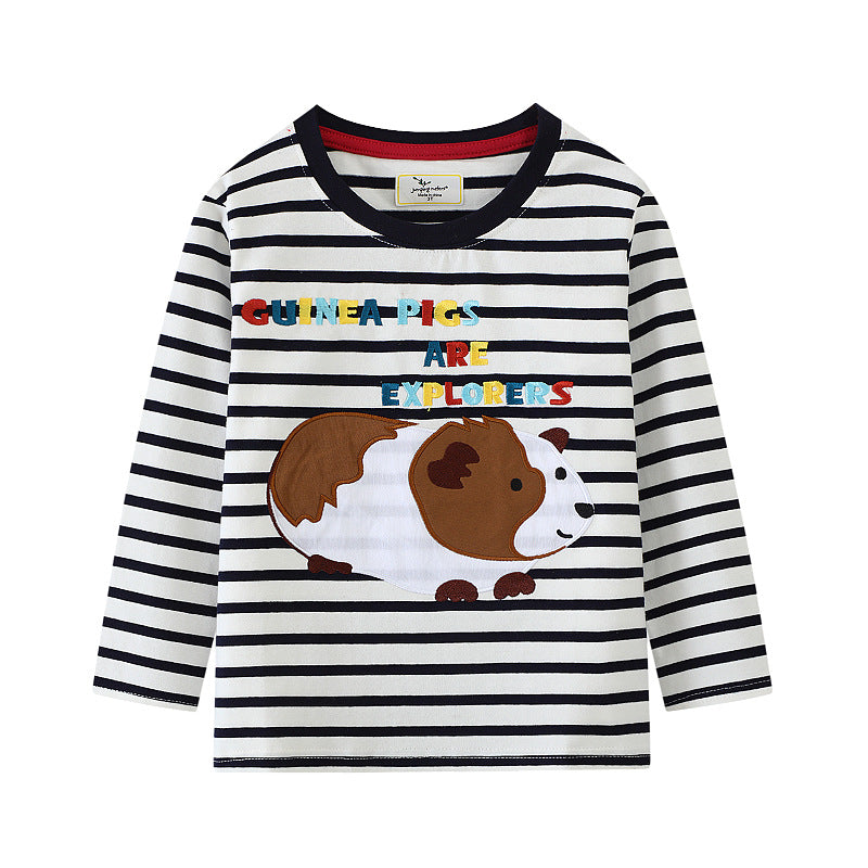 Jungen Langarmshirt mit Baumwollstoff und niedlichem Meerschweinchen-Motiv Echo Archiv