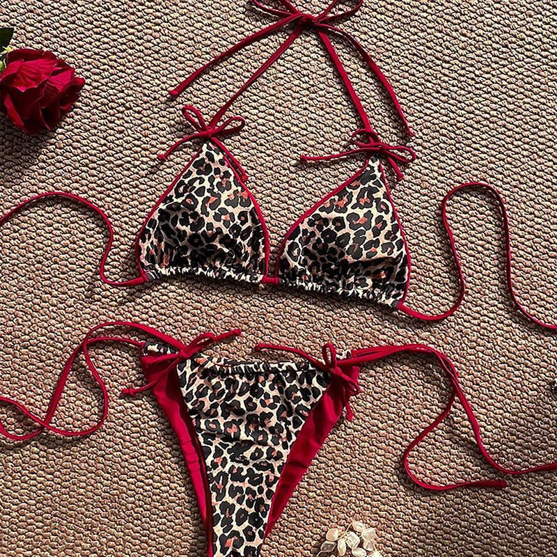 Damen Triangel-Bikini mit verspieltem Animal-Print und eleganten Bindebändern Echo Archiv