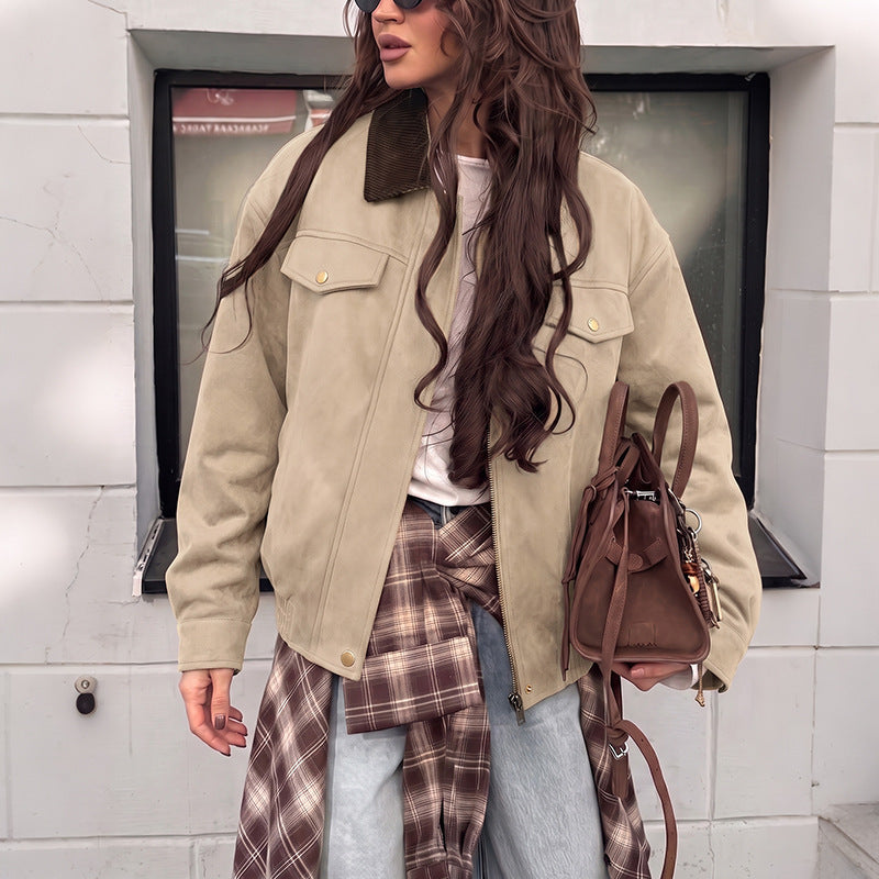 Damen Elegante Suede Jacke Echo Archiv