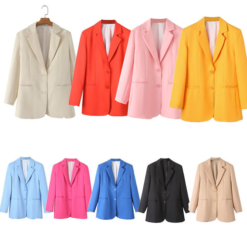 Damen nan taillierter Oversize-Blazer mit Reverskragen, Knopfverschluss und paspelierten Leistentaschen Echo Archiv