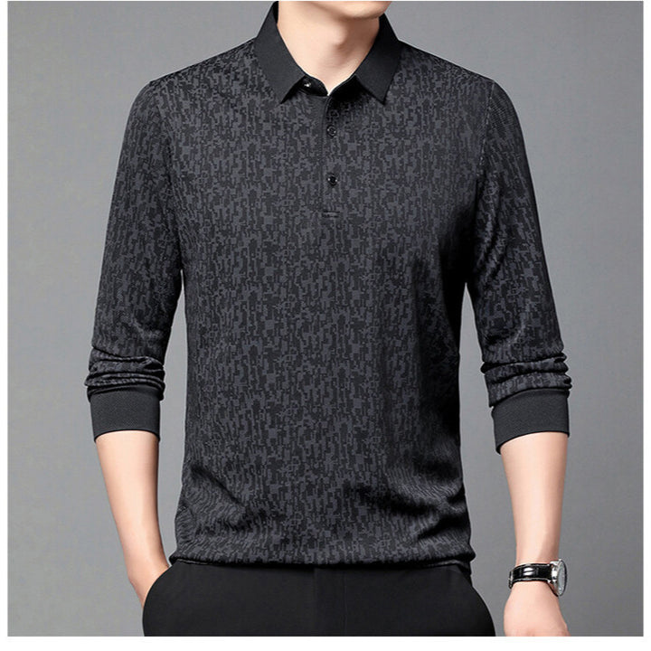 Herren elegantes Poloshirt mit strukturiertem Design Echoarchiv