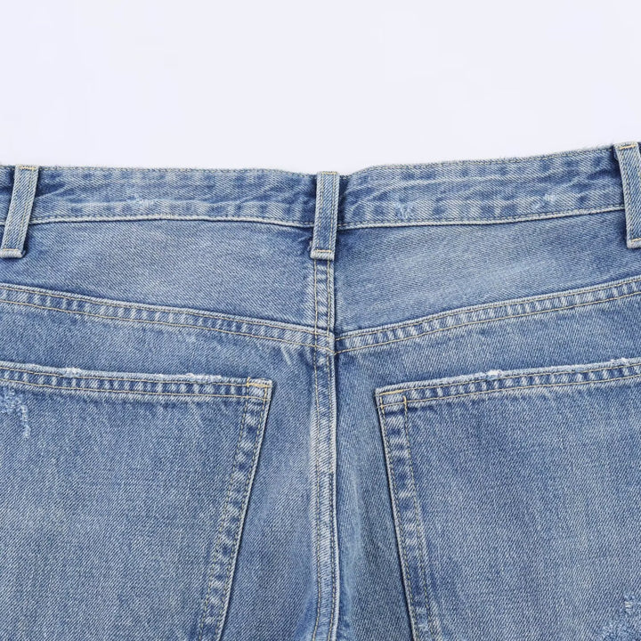Damen Flared Jeans mit Destroyed-Effekten und Fransenabschlüssen Echo Archiv