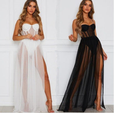 Damen aufregendes Spitzen-Negligé mit verführerischem tiefem V-Ausschnitt und transparenter Silhouette Echo Archiv