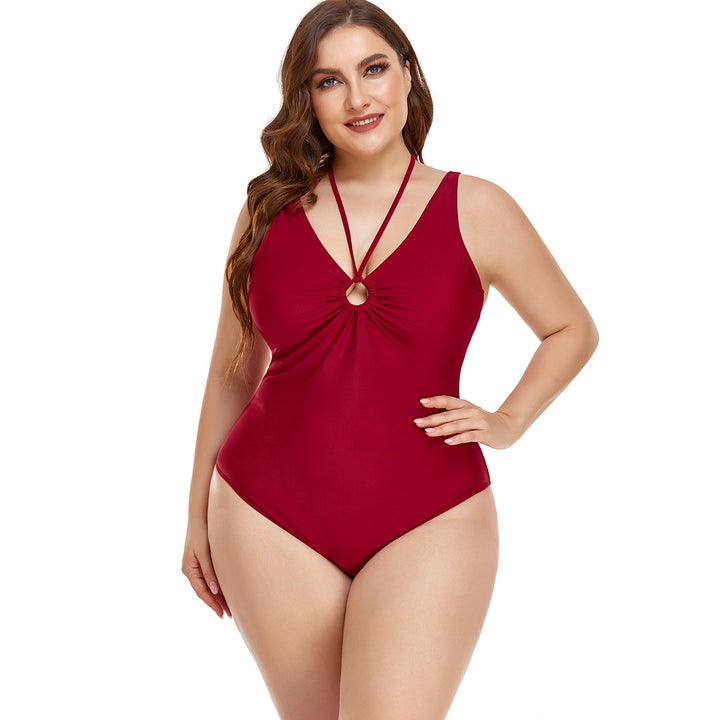 Damen Eleganter Hochgeschnittener Einteiler Badeanzug mit modischem Ringdetail Echo Archiv