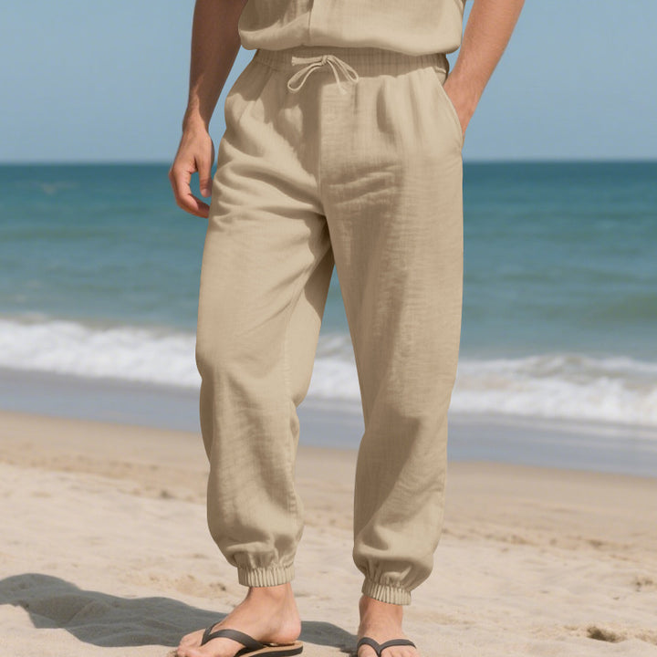 Herren lässige Strandhose aus leichtem, atmungsaktivem Material mit elastischem Bund und praktischen Taschen Echoarchiv