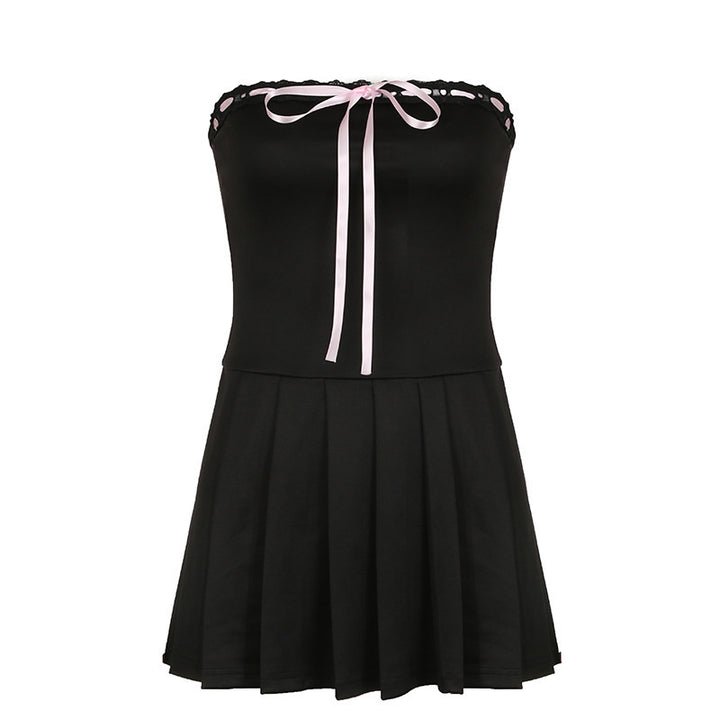 Damen Trägerkleid mit elegantem Spitzendetail und schwingendem Rock Echo Archiv