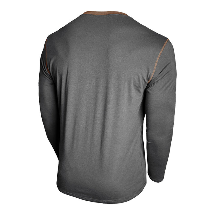 Herren Langarm-Hemd mit modischem Henley-Ausschnitt Echoarchiv