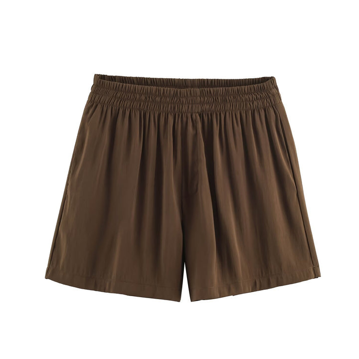 Damen Lockeres zweiteiliges Set mit Oversize-Hemd und Elastik-Shorts Echo Archiv