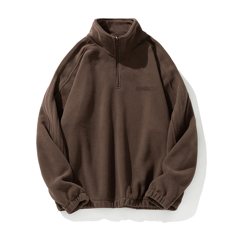 Unisex Fleece-Halbzip-Pullover mit Stehkragen, elastischem Saum und Raglanärmeln Echo Archiv