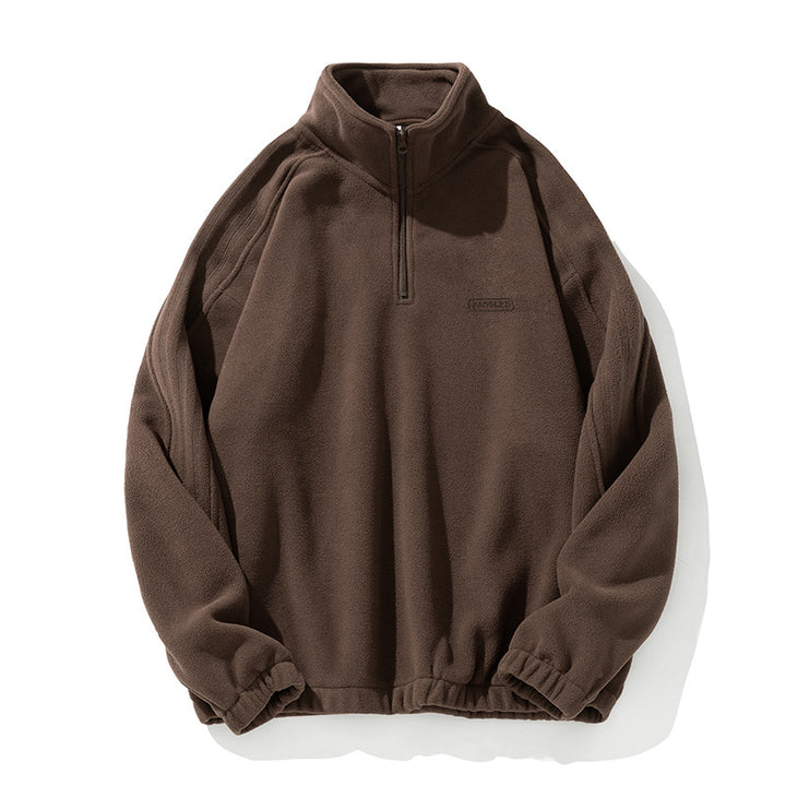 Unisex Fleece-Halbzip-Pullover mit Stehkragen, elastischem Saum und Raglanärmeln Echo Archiv