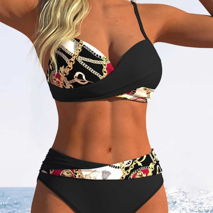 Damen Bikini-Set mit modischer Wickeloptik und schickem Kettenmuster Echo Archiv