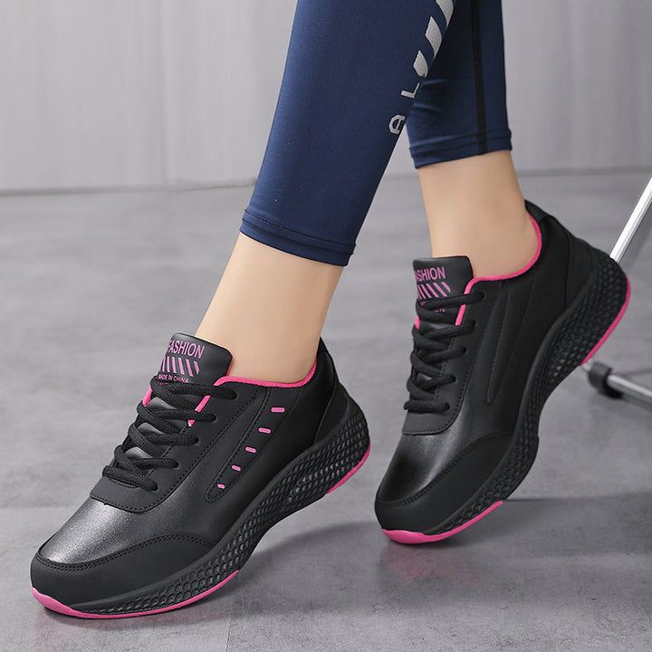Damen nan elegante Plateau-Sneaker aus Kunstleder mit wabenstrukturierter Dämpfungssohle und ergonomischem Komfortfußbett Echo Archiv