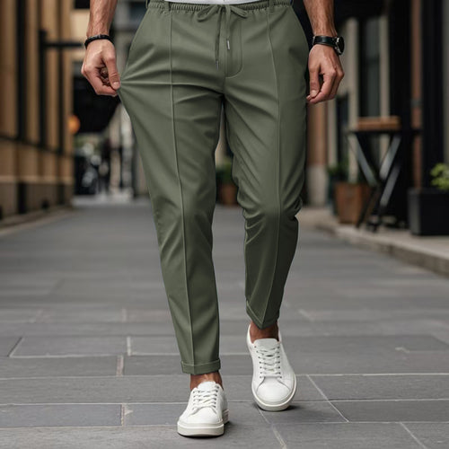 Herren elegante Chino-Hose mit elastischem Bund und seitlichen Taschen Echoarchiv
