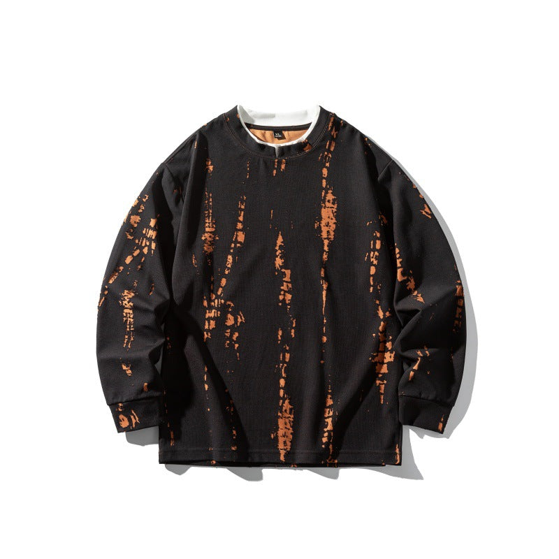 Unisex Oversize-Langarmshirt mit Batik- und Destroyed-Effekt Echoarchiv