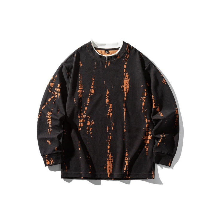 Unisex Oversize-Langarmshirt mit Batik- und Destroyed-Effekt Echoarchiv