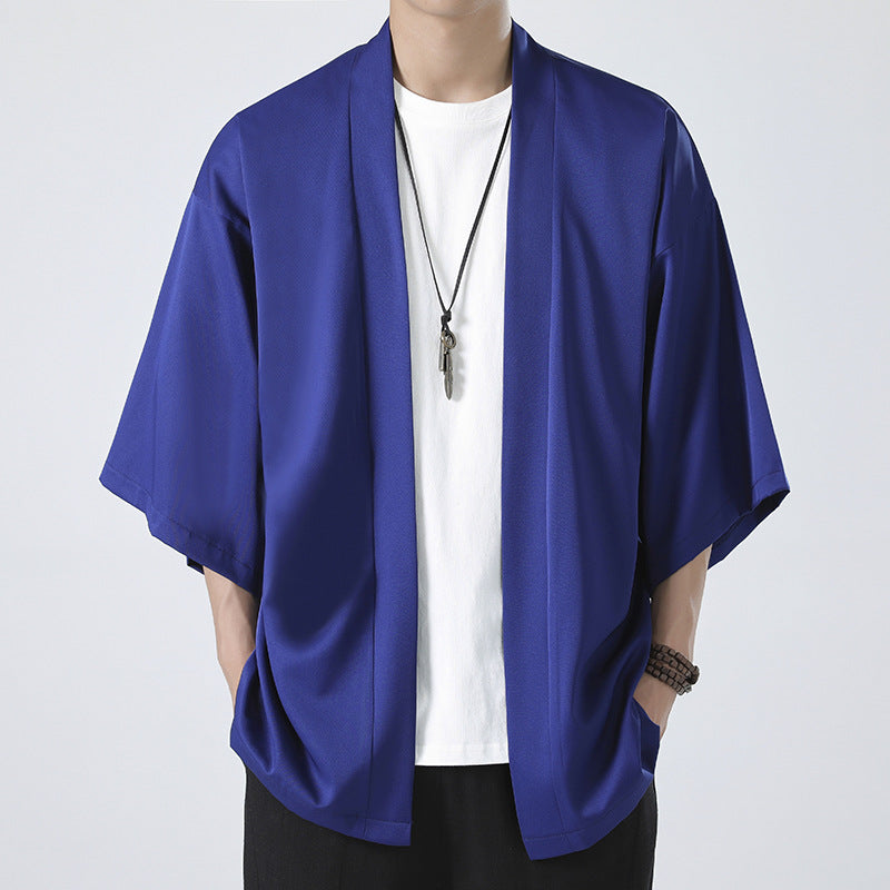 Herren nan kimonoartige Kurzjacke im Oversize-Stil mit offenem Schnitt und weichem Fall Echo Archiv