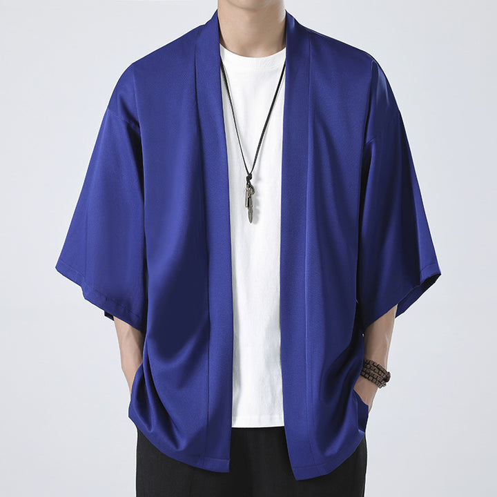 Herren nan kimonoartige Kurzjacke im Oversize-Stil mit offenem Schnitt und weichem Fall Echo Archiv