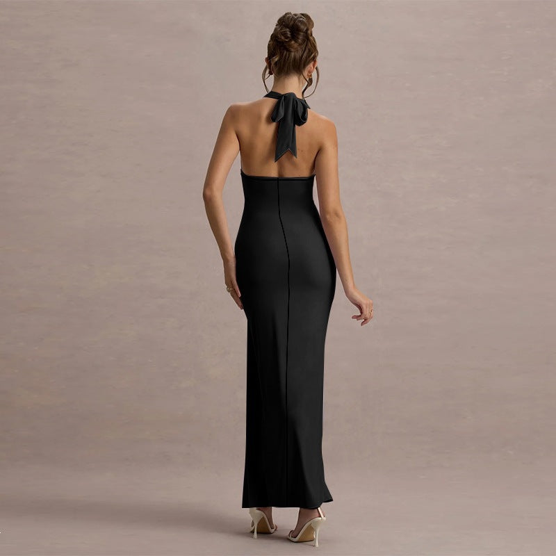 Damen Elegantes Maxikleid mit hochgeschlossenem Design und raffinierter Drapierung Echo Archiv