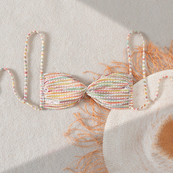 Damen Bandeau-Bikini mit bunten Perlendetails Echo Archiv