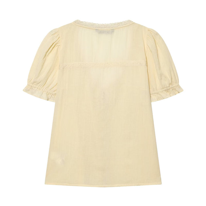 Damen luftige Bluse mit Rüschendetails und dekorativen Knöpfen Echo Archiv