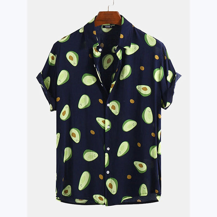 Herren Kurzarmhemd mit frischem Avocado-Muster Echoarchiv