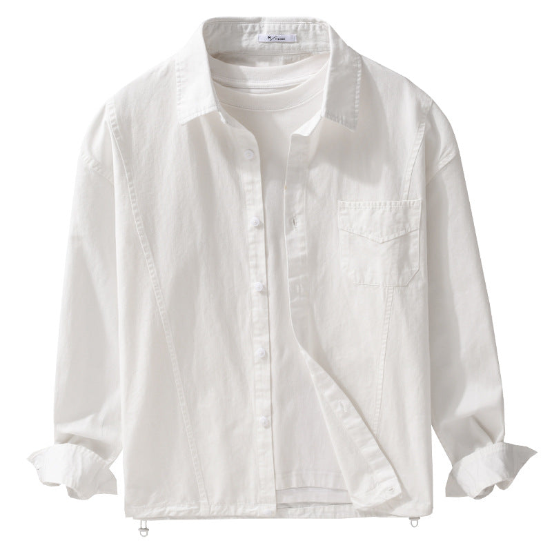 Herren Leichtes Overshirt-Jackett aus Baumwollmix mit aufgesetzter Brusttasche Echoarchiv