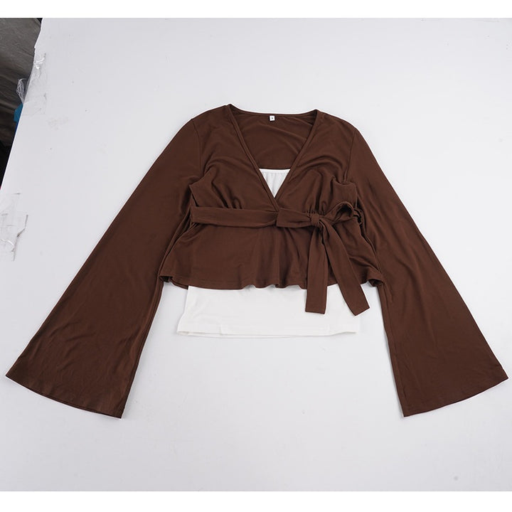 Damen Wickel-Peplum-Top mit Glockenärmeln Echo Archiv