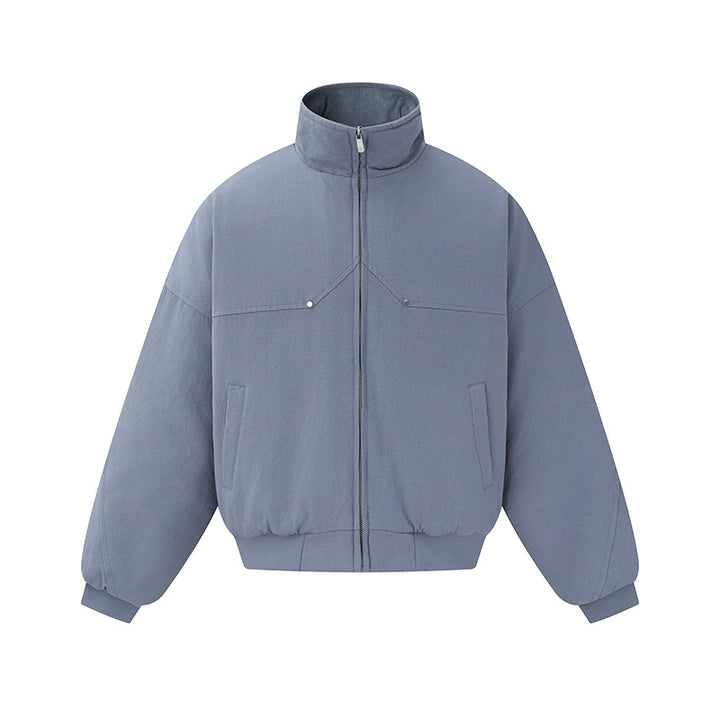 Unisex Boxy-wattierte Kurzjacke mit hochgeschlossenem Stehkragen und minimalistischer Nahtführung Echoarchiv