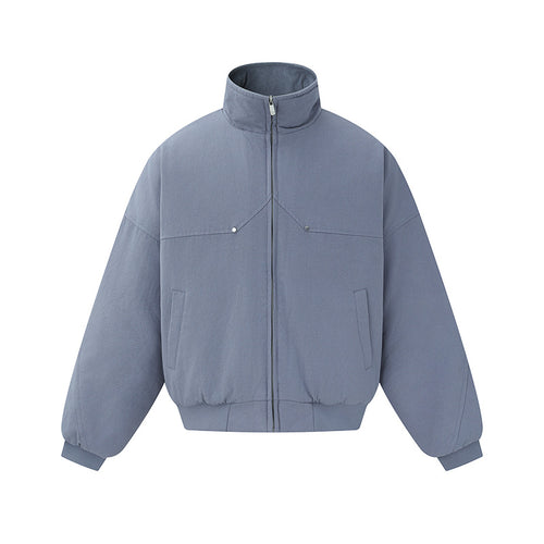 Unisex Boxy-wattierte Kurzjacke mit hochgeschlossenem Stehkragen und minimalistischer Nahtführung Echoarchiv